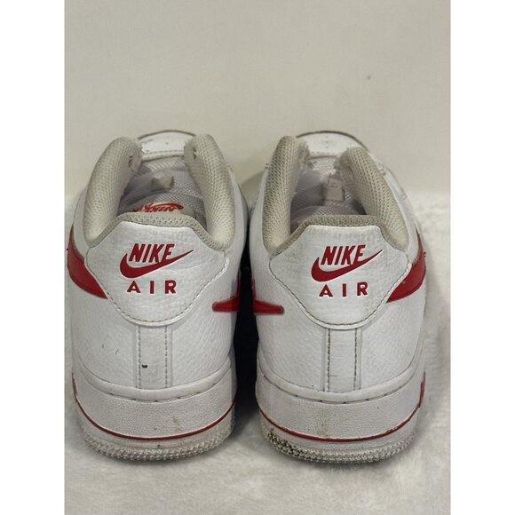 Nike Air Force 1 White University Red Size 6y (missing Laces) - Picture 8 of 10